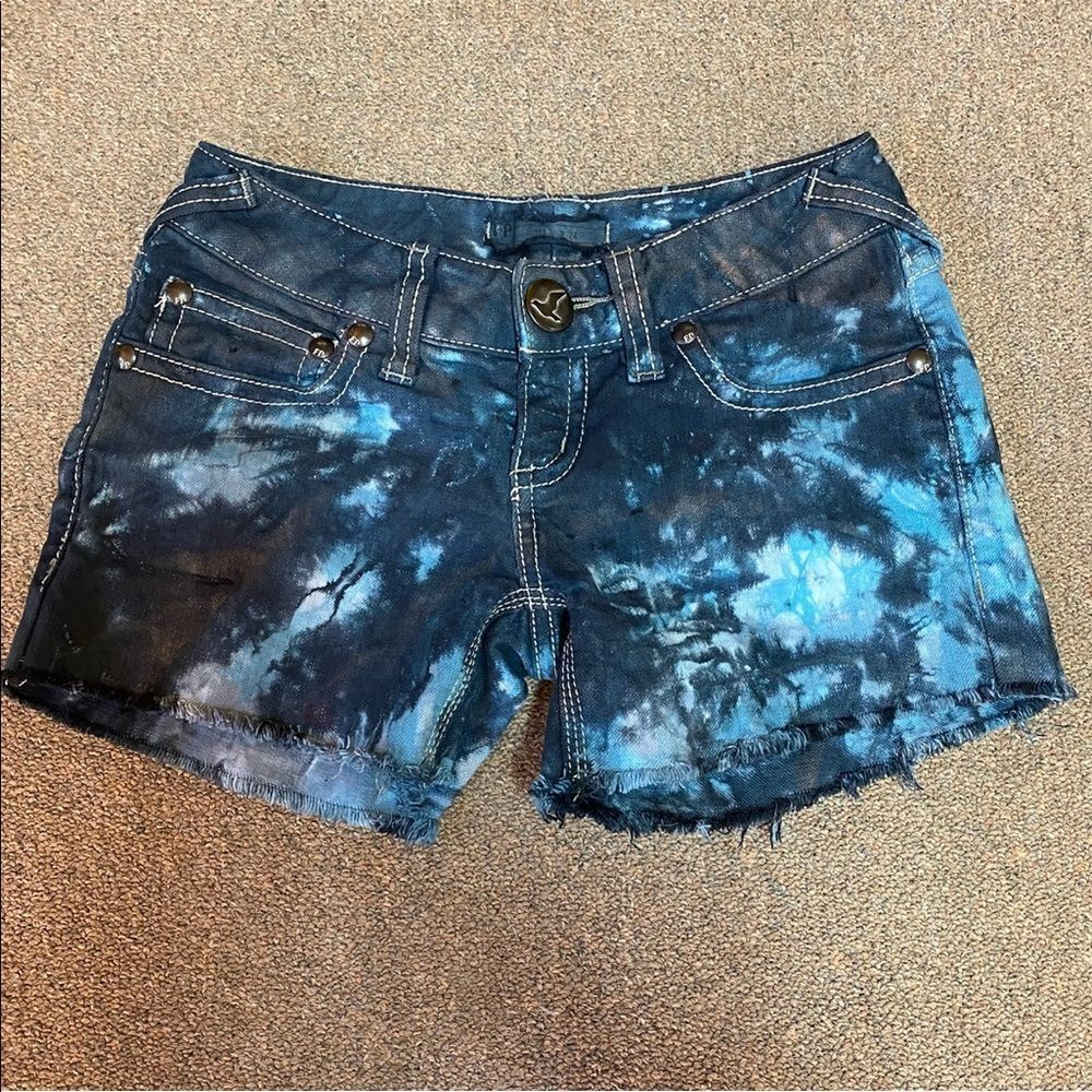 Free people tie dye jean shorts size 24